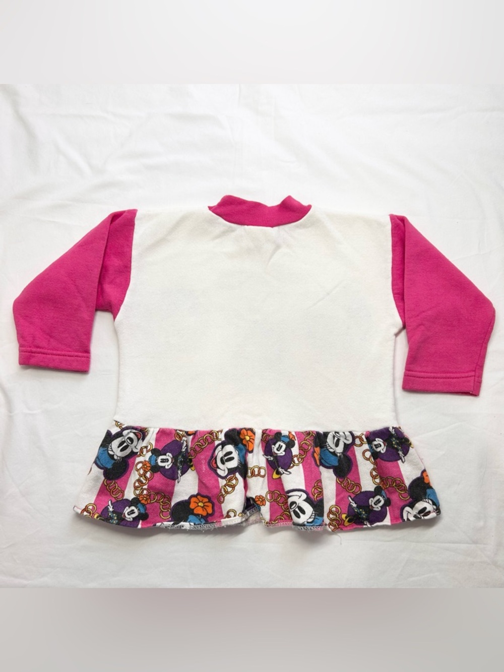 Vintage 90s Disney Club Mickey Minnie Mouse Dress Pink Rings Detail Size 2T Rare - Picture 2 of 6